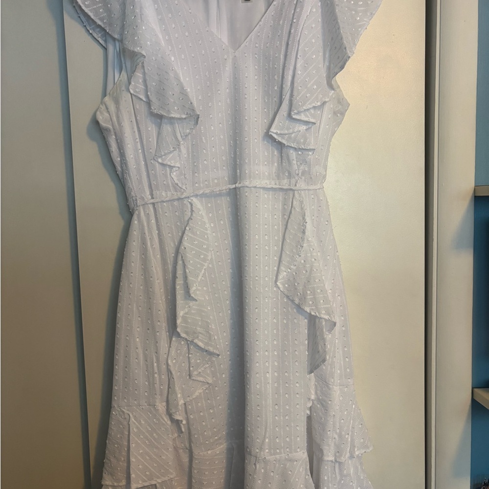 Tommy Hilfiger White Ruffle Mini Dress